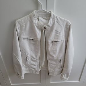 White faux leather jacket